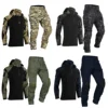Paintball Tactical Suits Work Clothing Uniform Multi Pockets Combat Camo Shirts with Hood Cargo Knee Pads Pants Hunting Clothes 2
