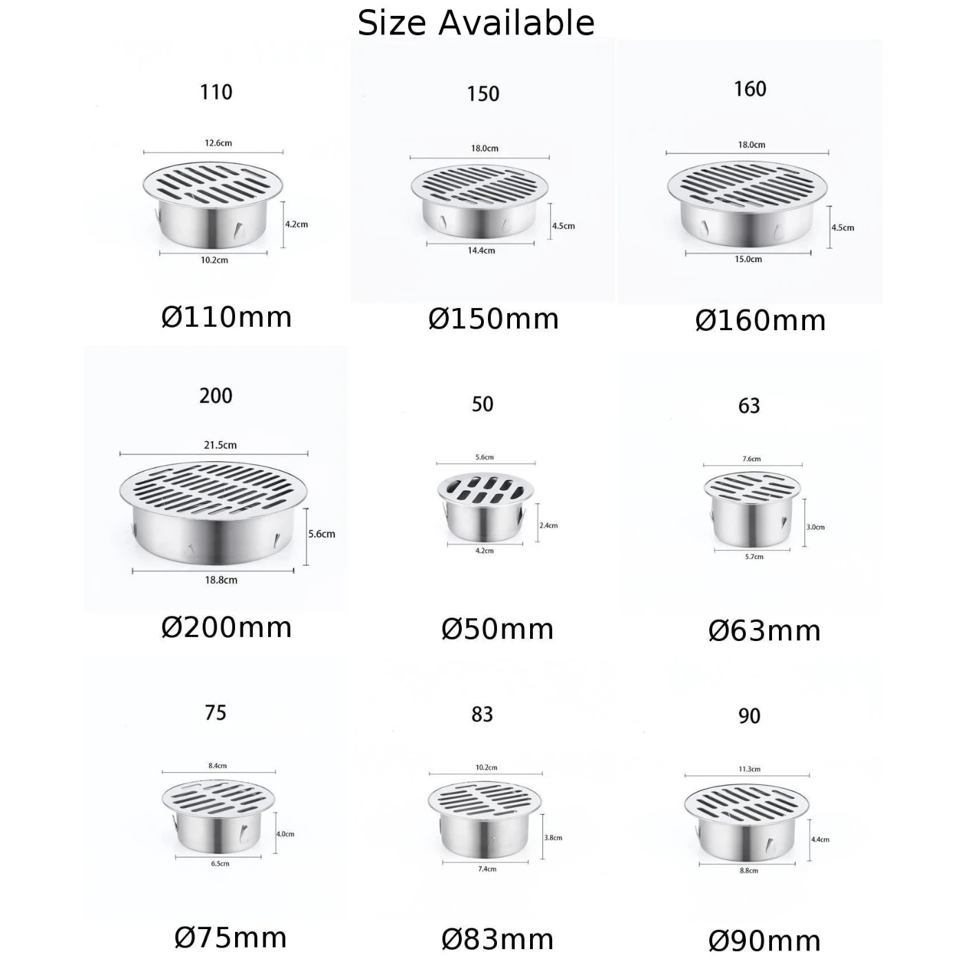 Bathroom Drain Cover Balcony Drainage Stopper Plug Garden Outdoor Roof Anti-Blocking Hair Catcher Floor Strainer 1 Pc shower drain plug,floor drain filter,sink drain strainer,drain seal plug,bathtub stopper,sink hole cover,floor drain strainer,basin drain cover,floor drain,bathroom water stopper