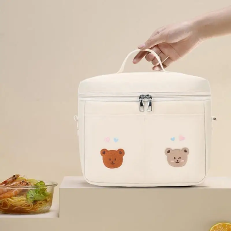 Mom Bag Stickerei Bär Reisetasche Kinder Flaschen Spielzeug Beutel Mutterschaftstasche A2UB – Detail 10