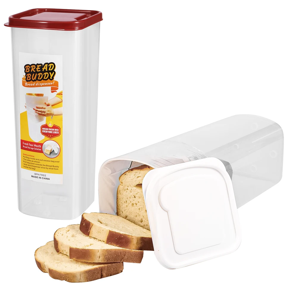 2Pcs Bread Container Airtight Bread Keeper Storage Box Cake