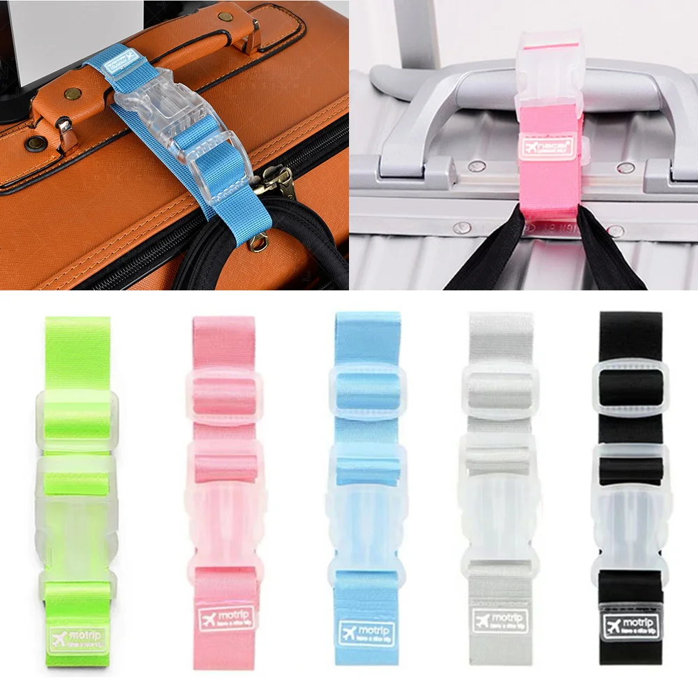 1pc Adjustable Luggage Straps Nylon Luggage Accessories Hanging Buckle Straps Suitcase Bag Straps Belt Lock Hooks Travel