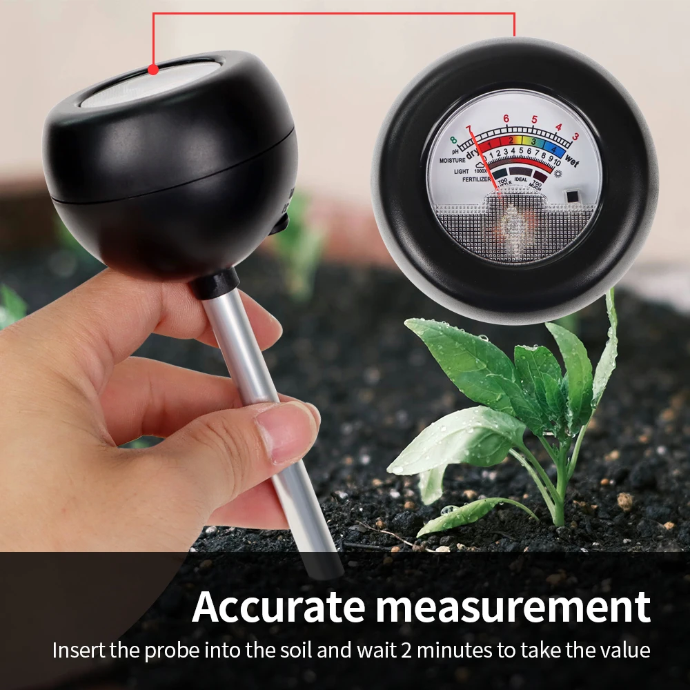 4 In 1 Soil PH Moisture Meter Tool for Greenhouse