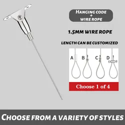 4 - Pack Adjustable Stainless Steel Wire Rope Suspension Kit with Safety Locker, 30kg Load Capacity - 1M X4pcs (180 Degree Rotating)