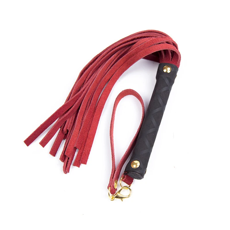 Pu Leather Equestrian Whip Racing Riding Crop Party Flogger Hand Cuffs
