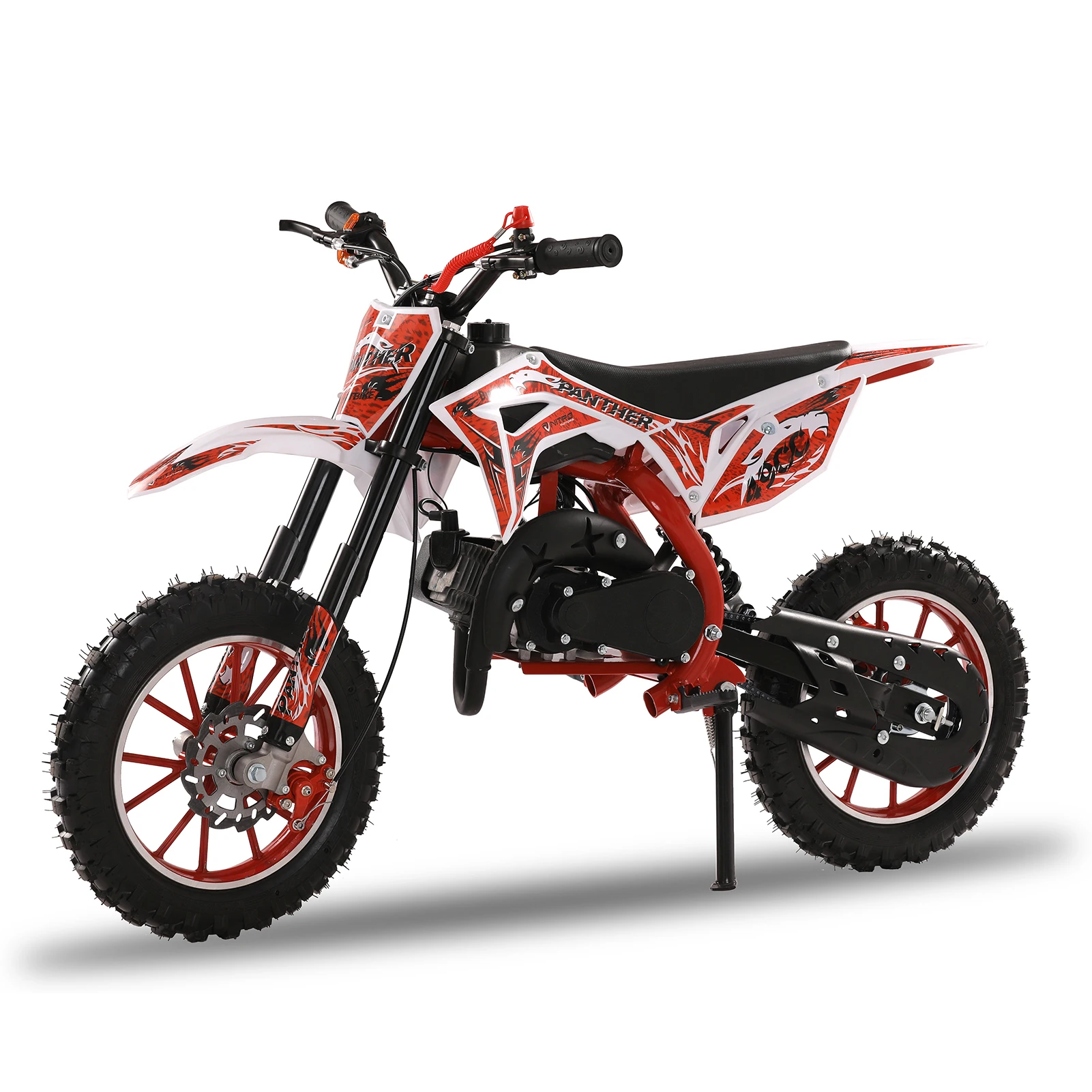 49cc 2-Stroke Kids Dirt Bike Gas Power Motocross Off Road Mini Motorcycle Pocket Motorbike with Front Rear Disc Brakes