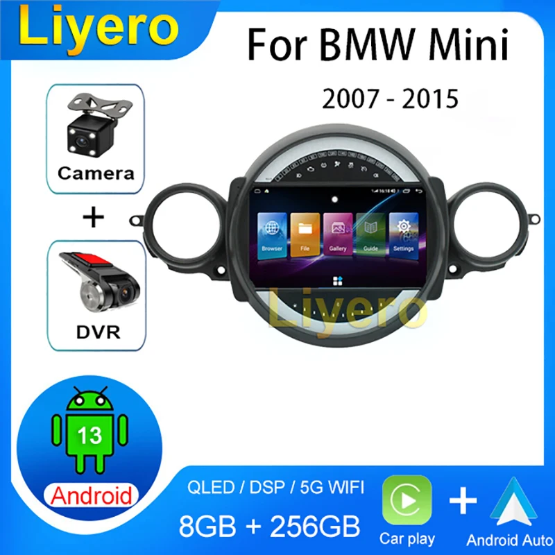 

Car Radio For BMW Mini Cooper Countryman R56 R60 F54 F55 F56 2007-2015 CarPlay Android Auto GPS Navigation DVD Player 4G 5G WIFI