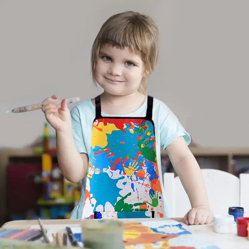 Children's Art Apron Multi-purpose Waterproof Painting 2 Sleeves Pocket Suitable For Painting Baking DIY children painting apron