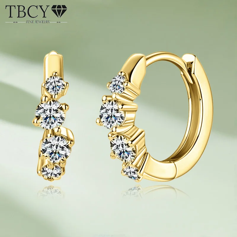 AENSOA 패션 멀티 컬러 투명 드롭 귀걸이, 크고 큰 라인석 원형 귀걸이, 여성용 웨딩 주얼리 2023 11 TBCYD 여성용 모이사나이트 후프 귀걸이, GRA 인증, S925 실버, 불규칙 다이아몬드 귀걸이, 오리지널 쥬얼리, 0.52cttw D VVS1