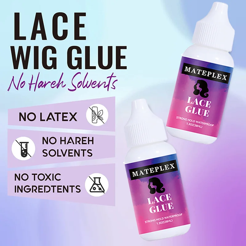 Wig Glue Waterproof Lace Glue Strong Hold Wig Adhesive For Toupee Frontal Professional For Lace Front Wigs Adhesive Remover wig glue,wig glue remover