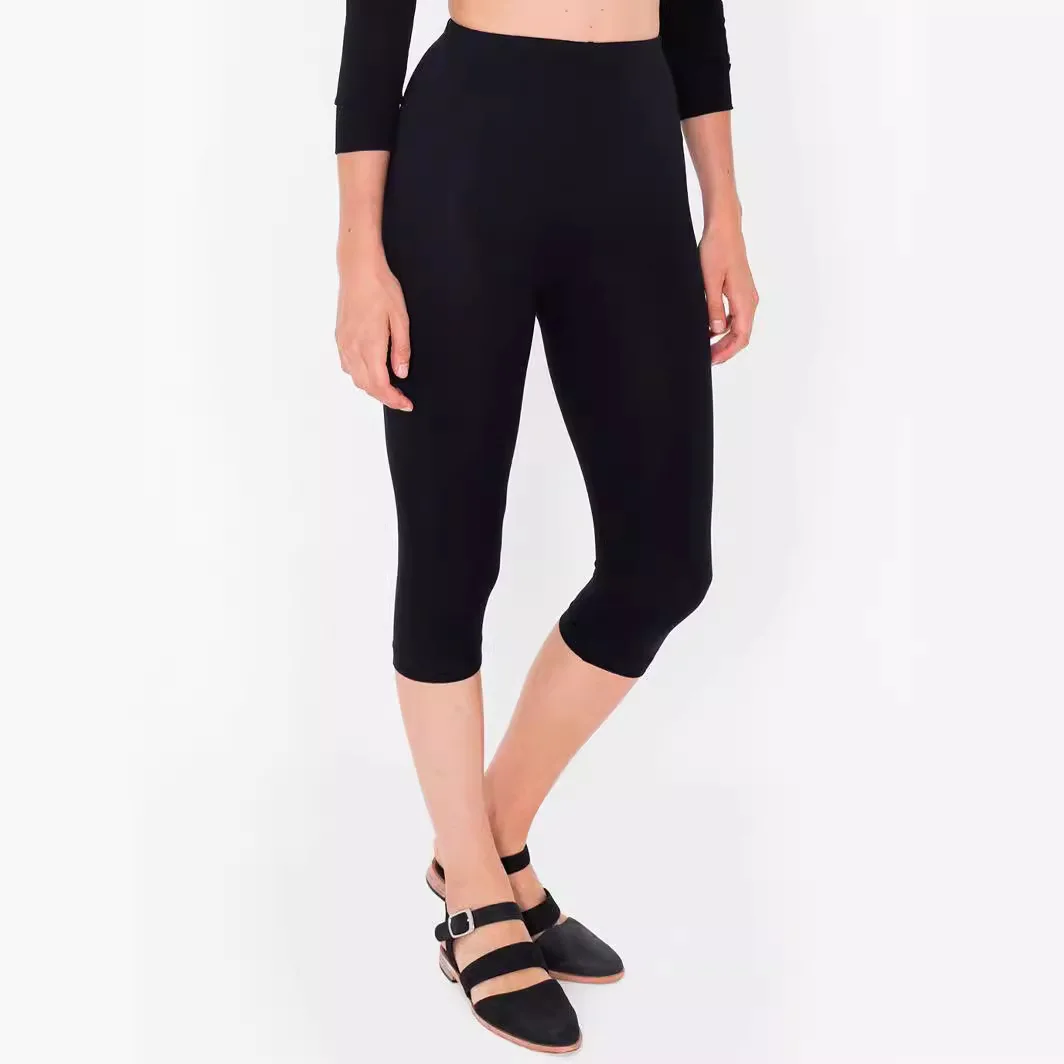 Woman High Waist Yoga Pants Large Size Leggings, Tummy Control Workout Capri Leggings, Women's Casual knee-Length Pants 1