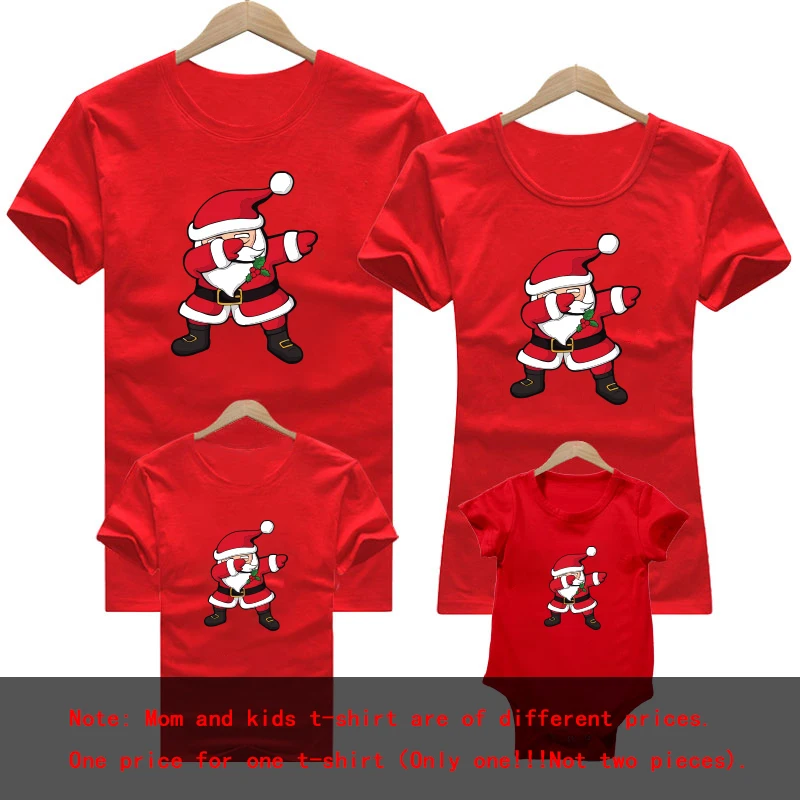 thumbnail image 1 of Ropa a juego familiar de moda navideña de Año Nuevo de algodón rojo de invierno 2023, camiseta de aspecto familiar para mamá, camisetas navideñas para madres y niños, 1 of 5