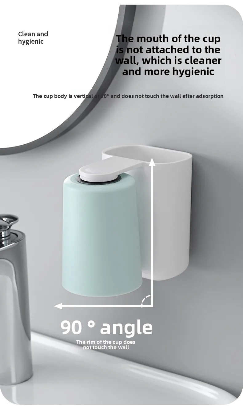 Bicchiere per collutorio magnetico con supporto a parete bagno_voghion.com