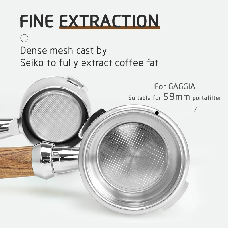 Premium Bottomless Portafilter with Solid Wood Handle