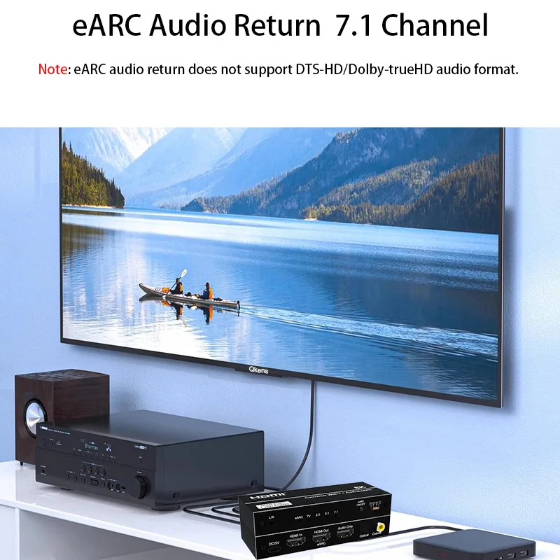 8K EARC Audio Extractor & Converter - 8K@60Hz 4K@144Hz With Optical/Coaxial Output For PS5, Xbox & Soundbars