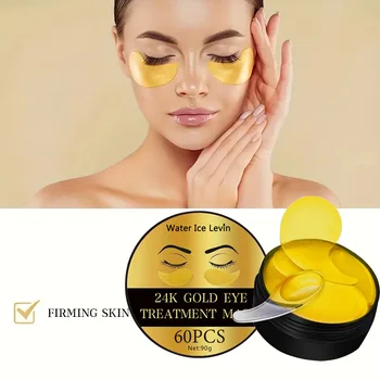 24K Gold Collagen Eye Mask Anti Dark Circles Eyes Bags Moisturizing Anti-Wrinkles Eye Patches Eyes Skin Care Products 1