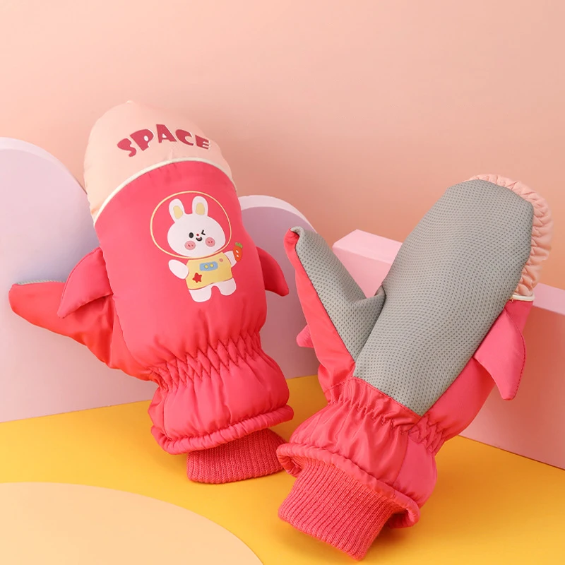 Children\'s Gloves Skiing Boys Girl Child Fleece Lined Padded Warm Keeping Primary Students Gloves Middle Big Children Gloves