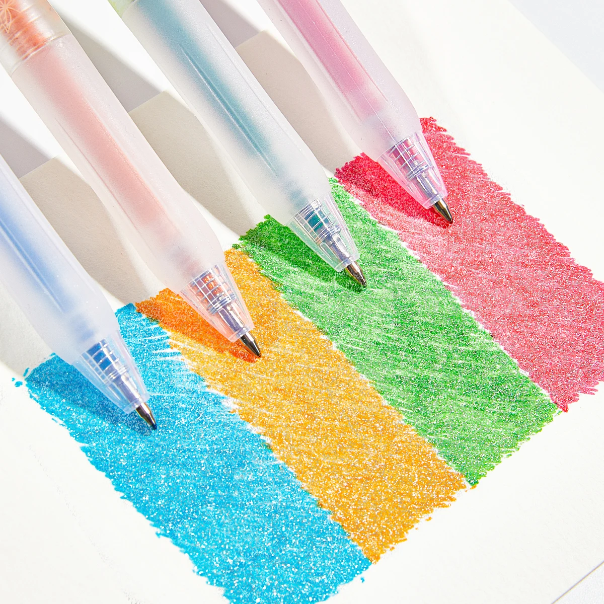 16/18Pcs 글리터 젤 펜 세트 0.5mm 네온 반짝이 컬러 마커 성인용 컬러링 북 저널링 DIY 아트 공예 드로잉 펜