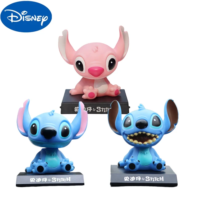 Disney dos desenhos animados lilo & stitch figura boneca stich balançando  cabeça bonecas anime pvc figura de ação crianças coletar modelo brinquedos  decoração do carro