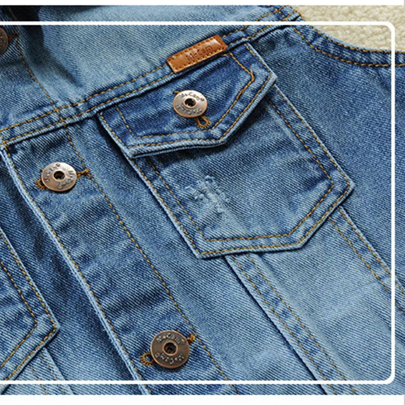 Boys Denim Vest With Hood Fashion Solid Design Kids Causal Outwear Jean Coat For Children's Age 2-14 T Waistcoat LC400