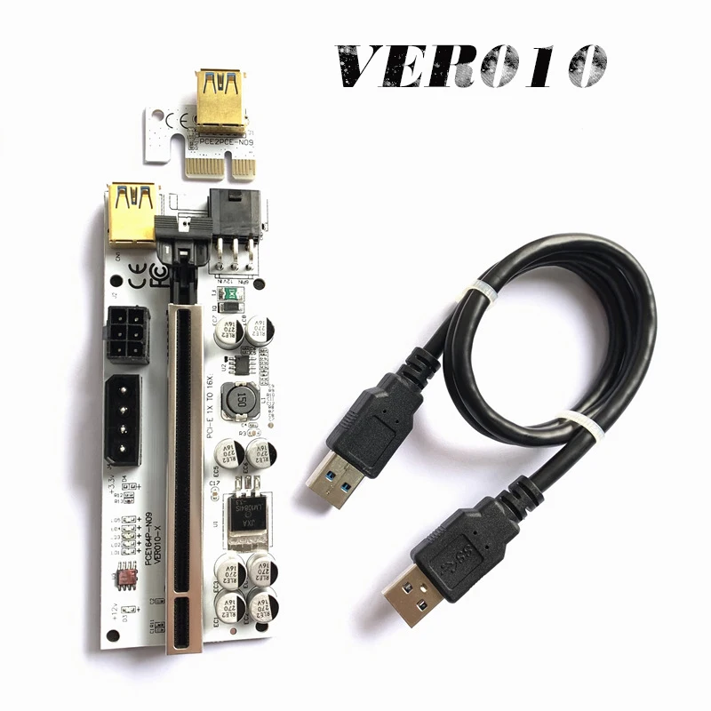1 компл. Новейший Райзер VER010 USB 3.0 PCI-E VER 010 Экспресс 1X 16x GPU адаптер Карта