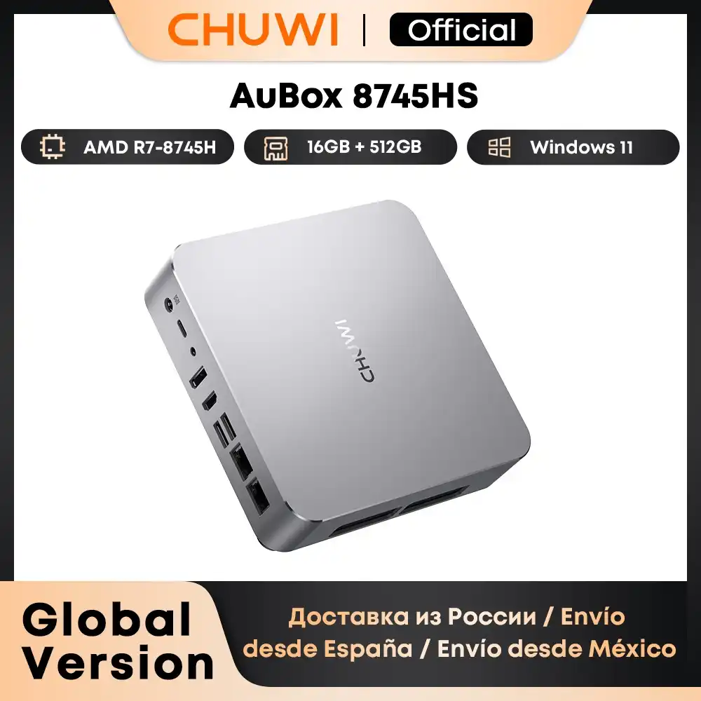 CHUWI AuBox Mini PC AMD Ryzen 7 8745HS 16GB DDR5 512GB SSD Windows