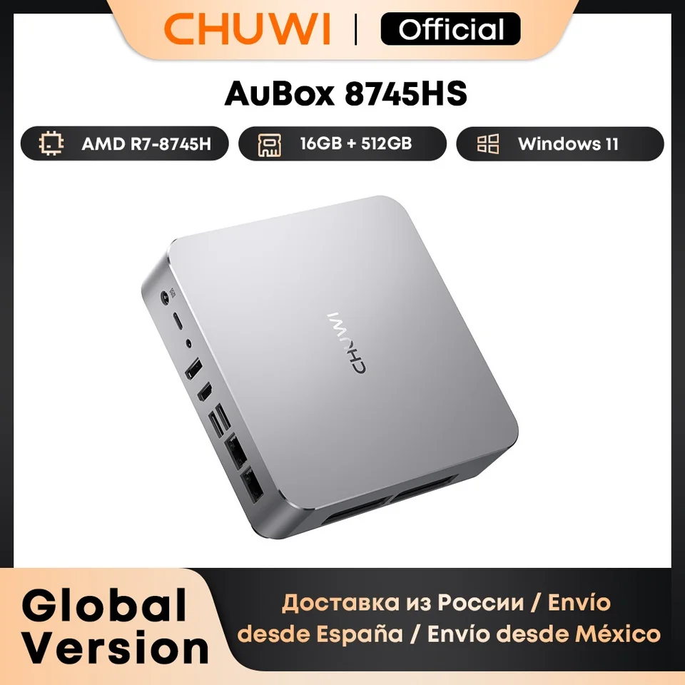 CHUWI AuBox Mini PC AMD Ryzen 7 8745HS 16GB DDR5 512GB SSD Windows