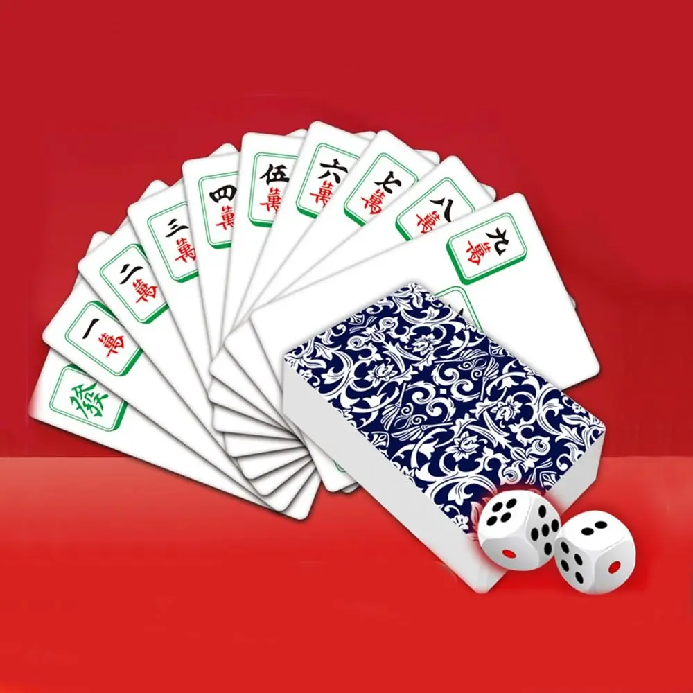 Carte Da Gioco Impermeabili Mahjong Pokers Creative Mini Box-Packed Mah Jong Paper Cards Game Set Mahjong Poker Cards Family
