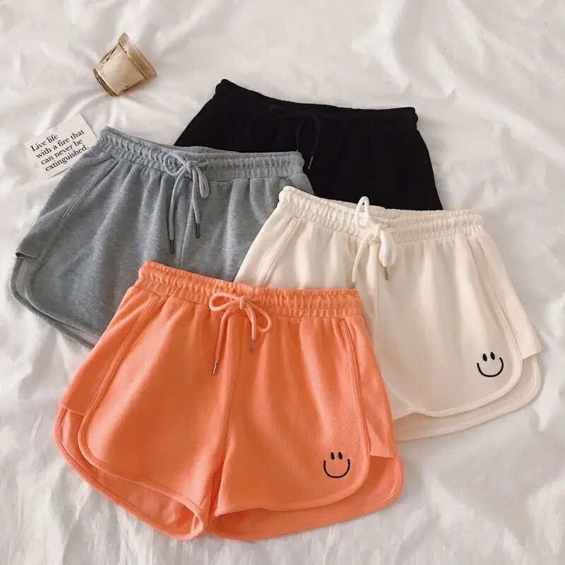 Korea Ulzzang plus size high waist slim loose shorts Letter printing Vintage women shorts casual fashion punk new hip-hop shorts cotton shorts