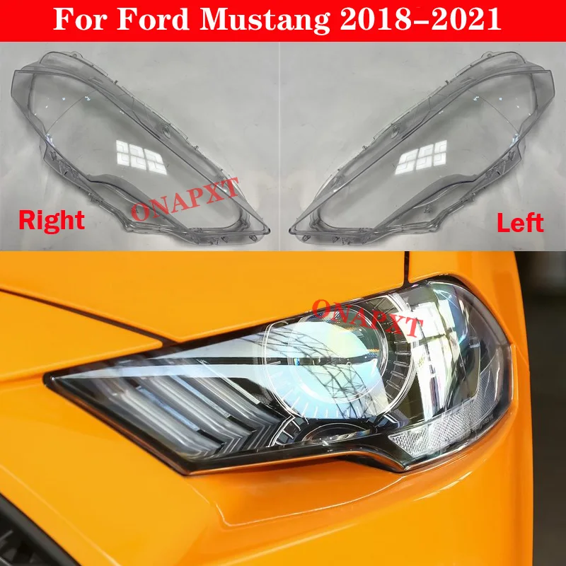 WKZYBF Lente de Cristal de Carcasa de Faro para Ford Mustang 2014-2017 Cubierta de Faro Delantero Faros Delanteros Pantallas de lámpara Transparentes Carcasa de lámpara 