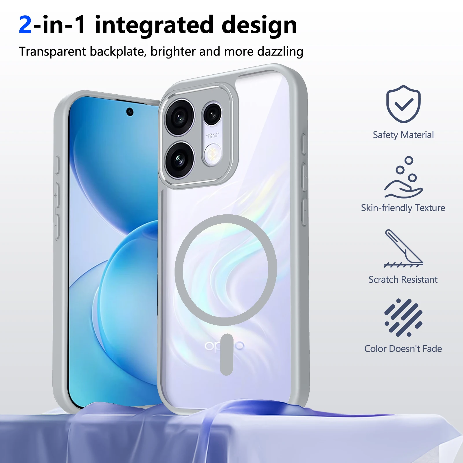 Wireless Charging Shockproof Transparent Anti-Scratch Phone Protective Cover