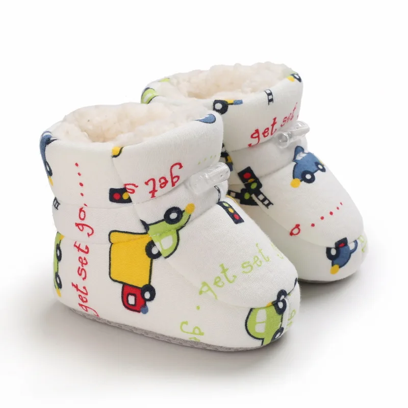 

Cute Printed Winter Warm Plush Infant Bebe Toddler Shoes Soft Sole First Walkers Newborn Baby Girl Boy Shoes Ankle Snow Boots