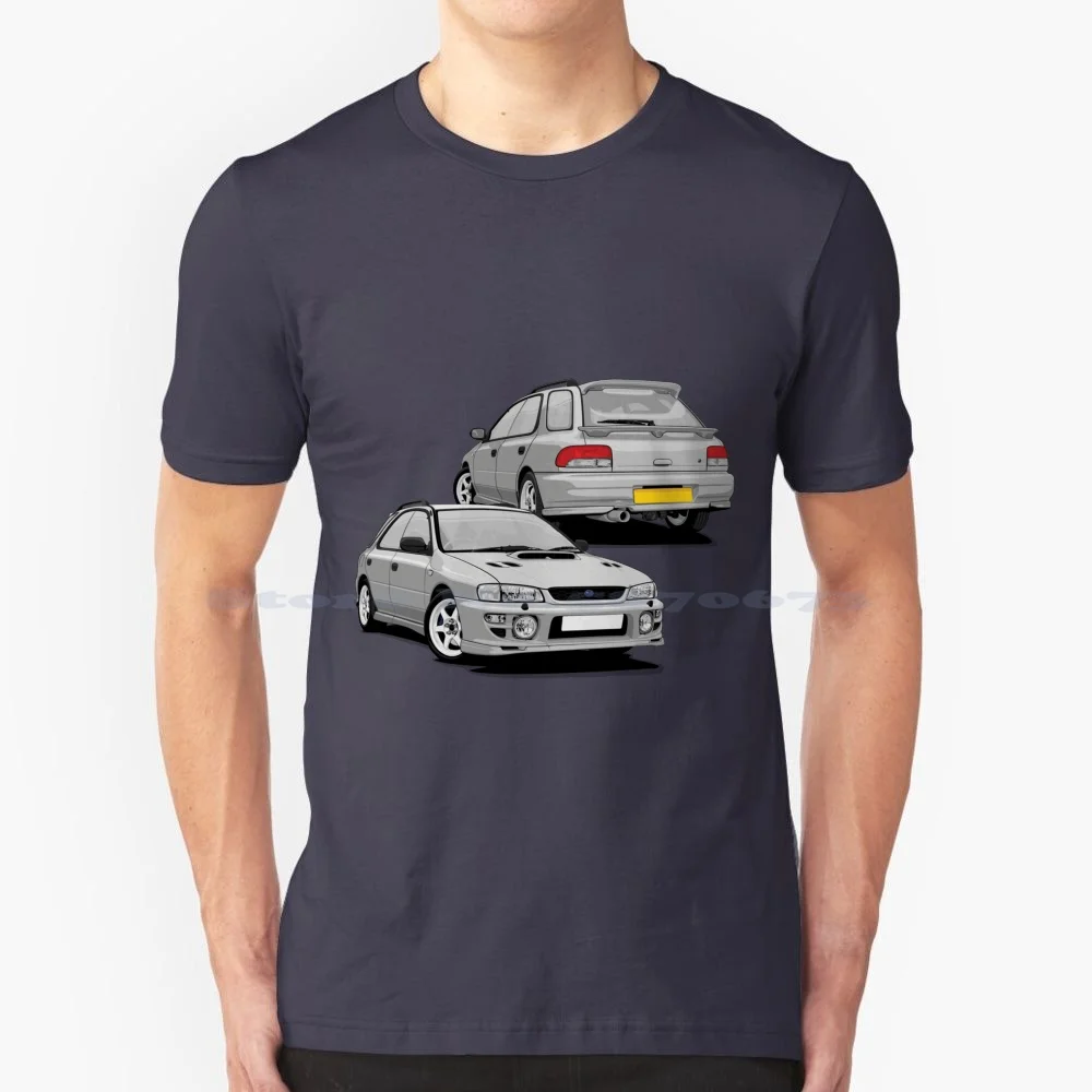 Maglietta Gf8 100% Cotone Tee Vector Vexel Subie Scooby Rally Veicolo Automotive Racing Ej20 Jdm Car Car Illustration Tuner