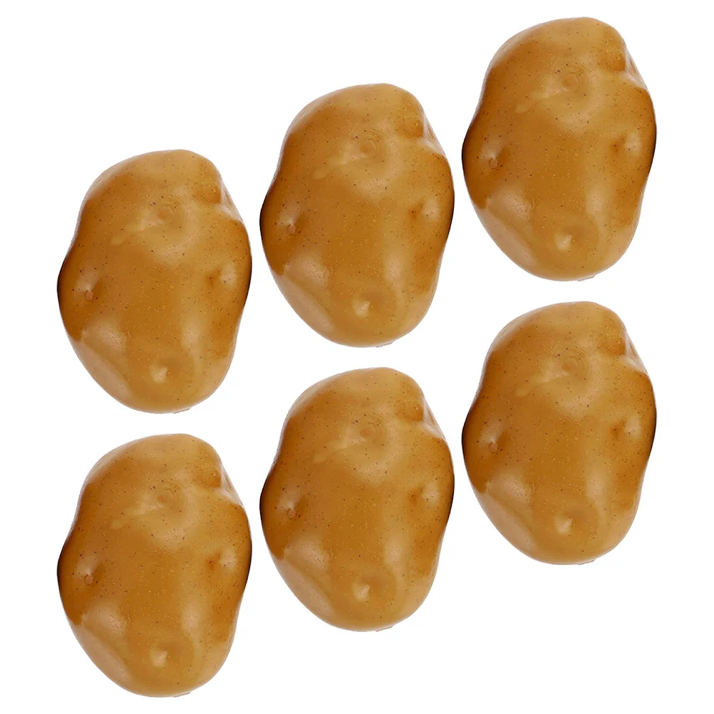 6 Pcs Simulazione Patate Puntelli Portatili Modelli Verdure Finte Piccoli Ornamenti Da Modellare Realistici