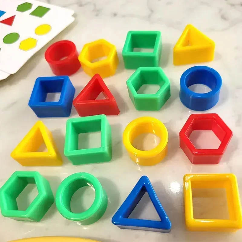 Cute Bear Children Geometric Shape Color Matching Puzzle Baby Montessori Educational Learning Toys Kids Interactive Battle Game