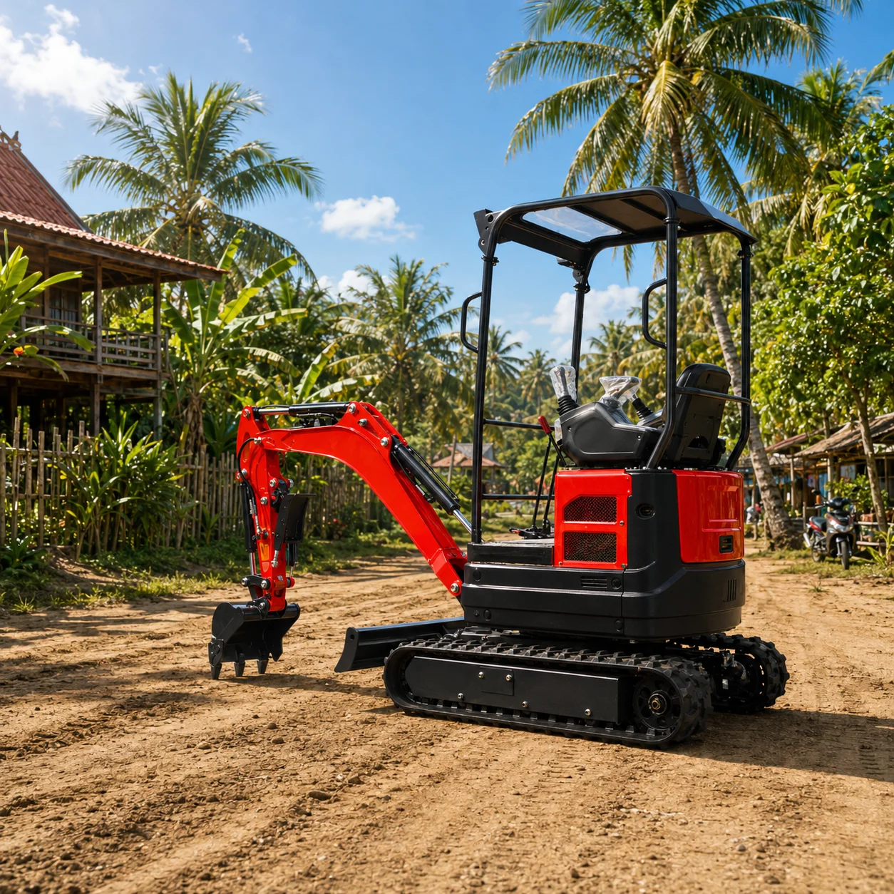 1,35-Tonnen-Minibagger Kompakter Hydraulikbagger Kleiner Raupenbagger für Landschaftsbau und Bauarbeiten