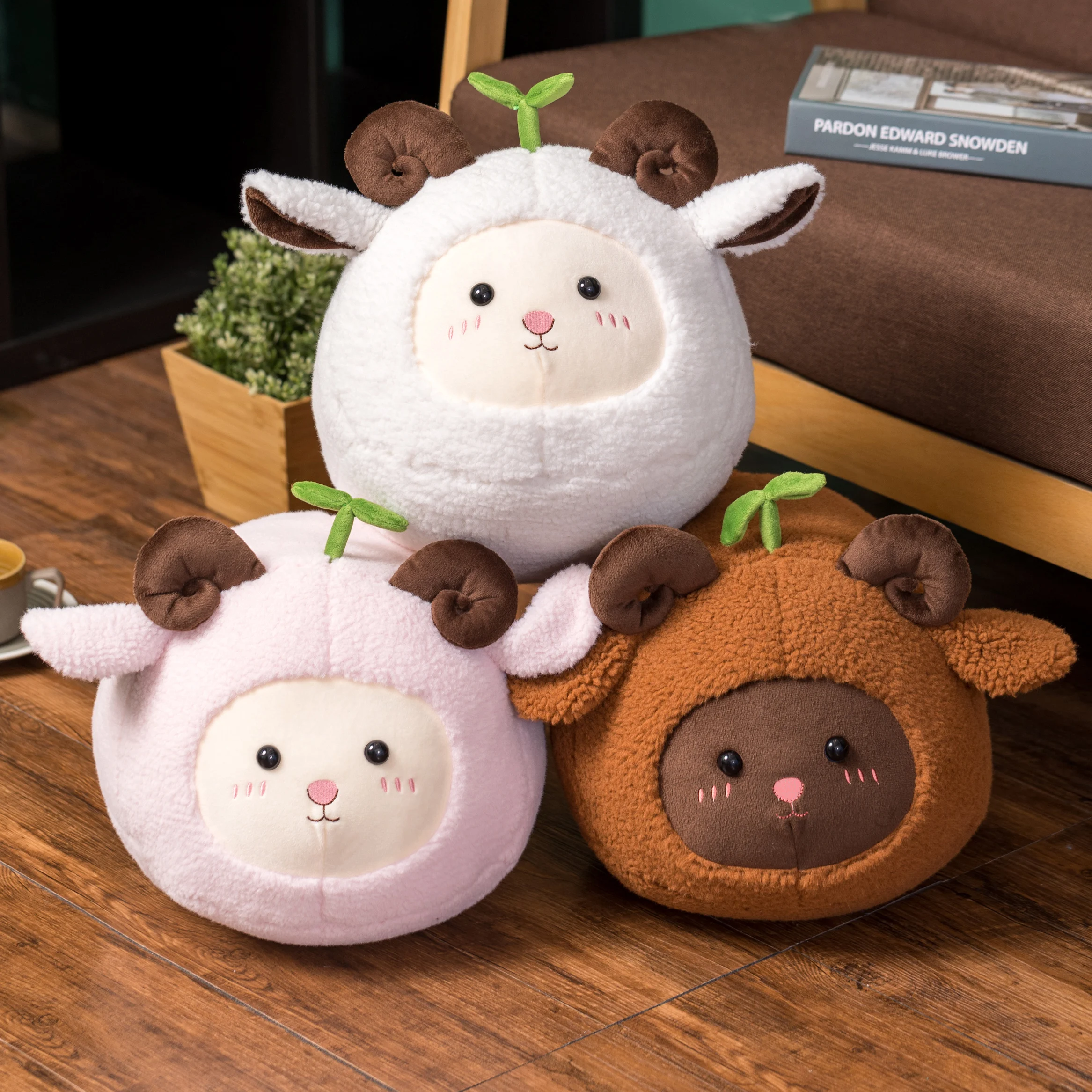 Cute Sheep Plush Toy Stuffed Animal Fat Shaped Sheep Soft Doll Goat Throw Pillow Kids Toys Birthday Christmas Gift for Children