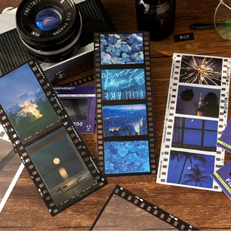 Decorative Stickers Paper Stickers Decorative Labels Stickers Handbook Stickers Photo Frame Paper 15 Sheets Vintage photo frame PET stickers DIY album photo film stickers diary magazine decorative label