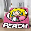 Super Mario Peach Princess Printed Blanket Picnic Blankets Warm Blanket Soft and Comfortable Blanket Home Travel Birthday Gift 1