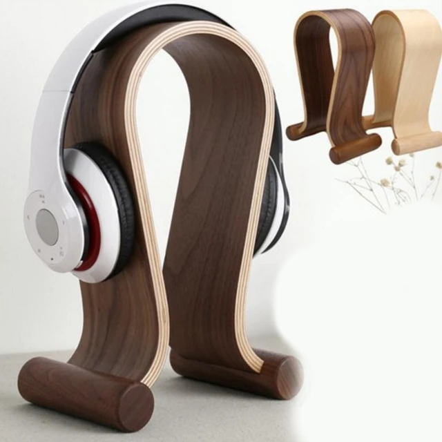 Headphone Stand Wood Headphone Holder Nature Wood Desktop Earphone  Functional Gaming Headphone Stand For All Headsets With Solid - AliExpress