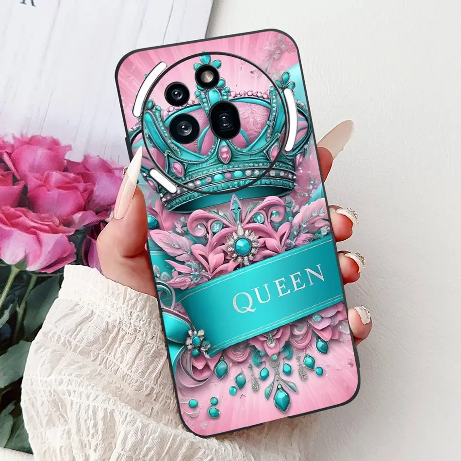 Elegant Butterfly Cat Printed Black Silicone Soft Phone Case
