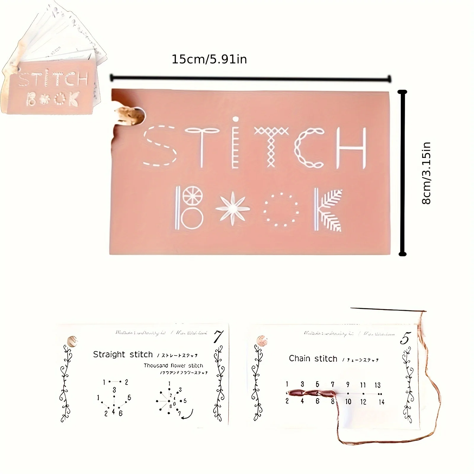 Sewing Book Mini Creative Beginners Sewing Skills Card Manuals Handmade Pattern Set for Embroidery