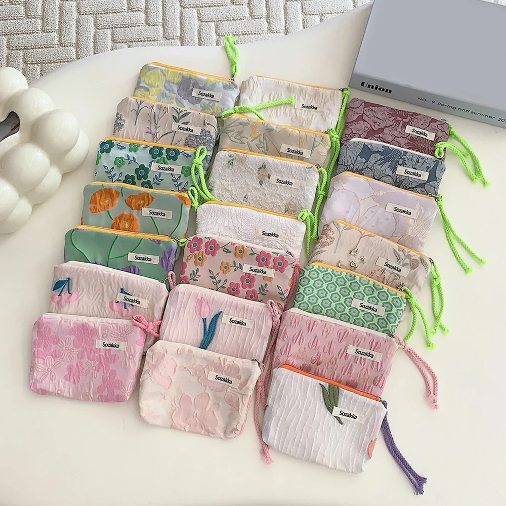 

Fashion Flower Pattern Coin Purses Small Fresh Canvas Coin Wallet Lady Girls Earphone Coin Key Money Storage Bag Zipper Pouch