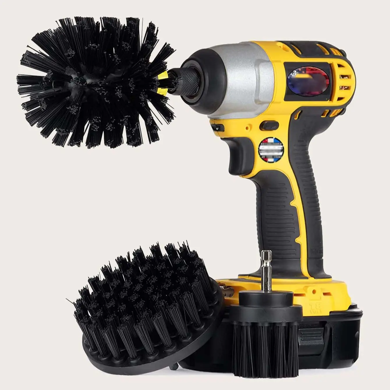 3Pcs/Set Electric Scrubber Brush Drill Brush Kit Plastic Round Cleaning Brush For Carpet Glass Car Tires Nylon Brushes 6