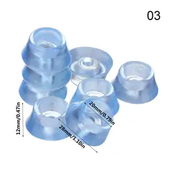 Set of 10 Non - Slip Clear Furniture Leg Pads - Soft Anti - Skid Floor Protectors with Noise Reduction (-3)