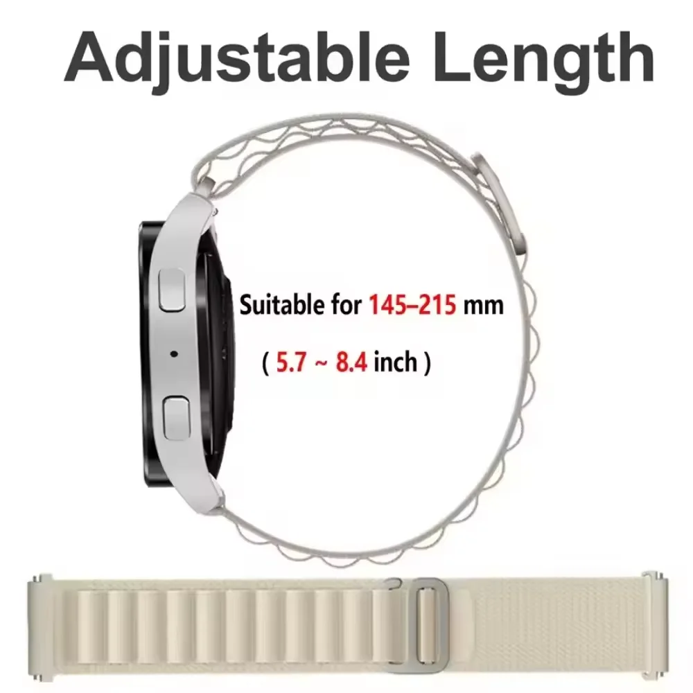 Breathable Nylon Wristband Strap, 20/22mm