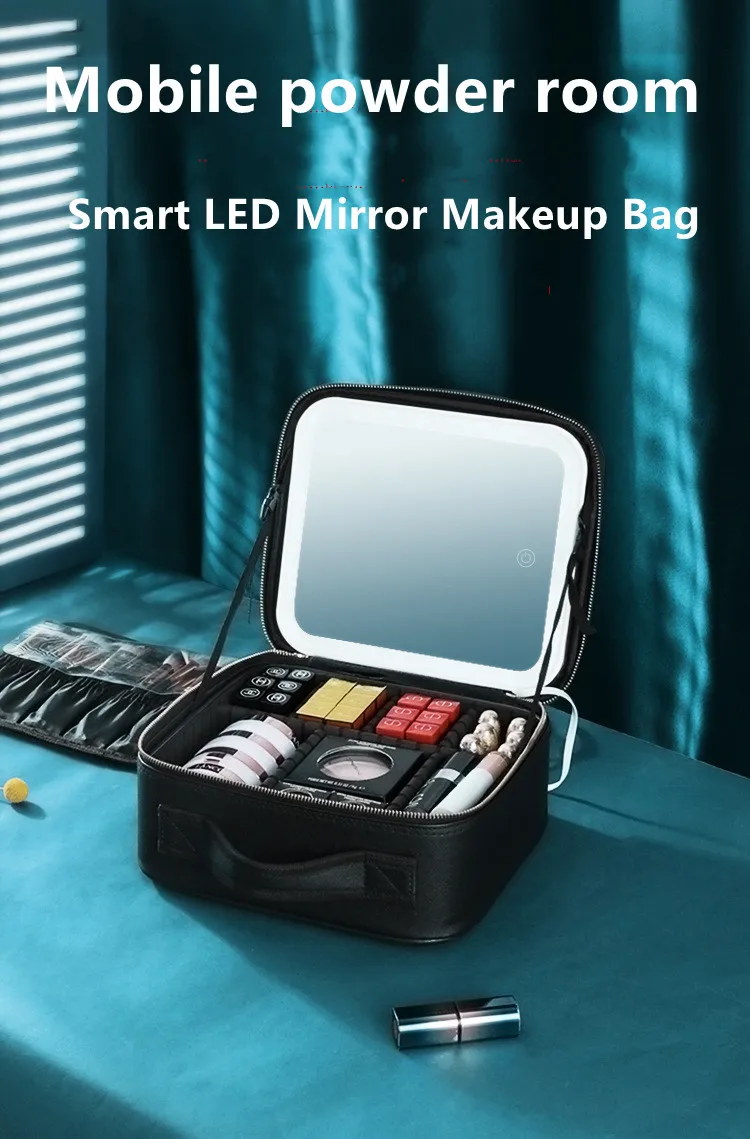 Smart LED Cosmetic Case with Mirror