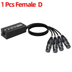 Shielded RJ45 CAT5 to 4 - Channel XLR Male/Female Multi - Network Cable - XLR Network Extender (1 Pcs Female D)