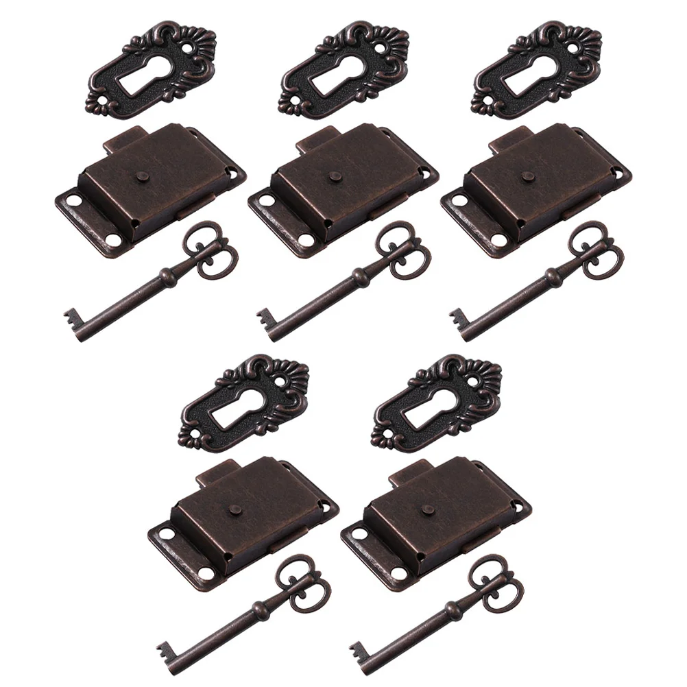 

5 Sets Cabinet Door Locks Furniture Locks Cupboard Decorative Locks