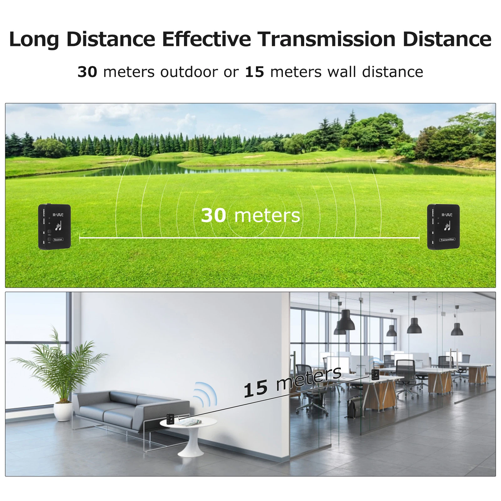 Wireless Earphone Receiver M-VAVE WP-10 Wireless Audio System Monitor Lossless Transmission Stereo Mono Recorder Rechargeable Transmitter