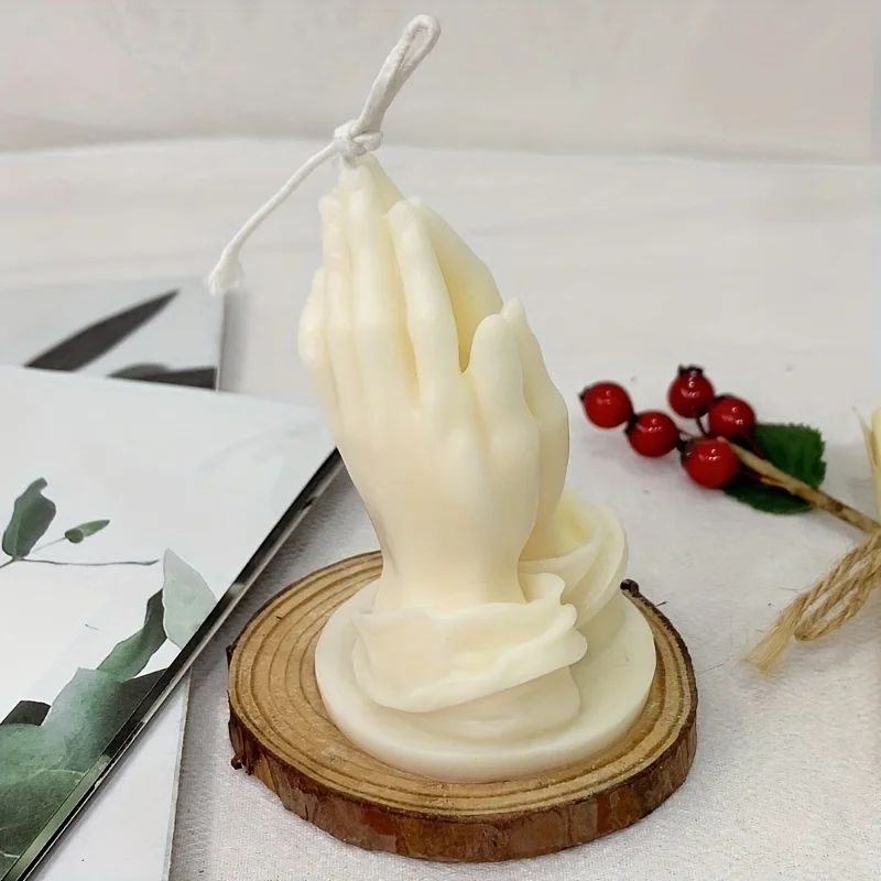 1 piece, hands clasped, praying for aromatherapy candles, silicone mold, palms clasped, praying for blessings, ornament mold